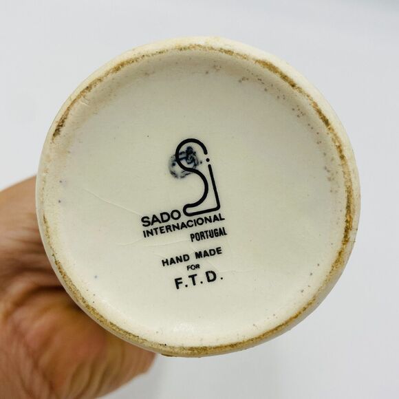 Vintage SADO International Flower Ceramic Bud Vase Portugal Hand Made for FTD - Picture 6 of 8